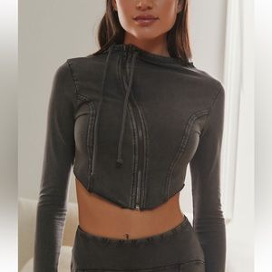 Urban Outfitters Asymmetrical cropped hoodie